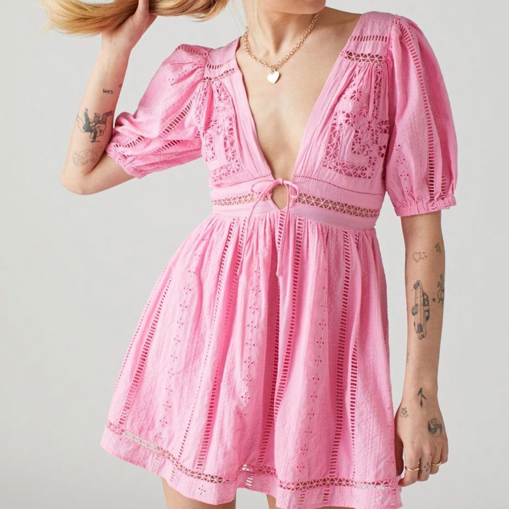 ISO Urban Outfitters (UO) Marla Eyelet Puff Sleeve Mini